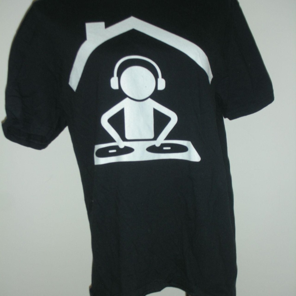 Gildan DJ House Music Graphic Tee Black Rave Techno Club T-Shirt L